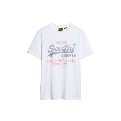 T Shirt Superdry Heritage Homme Blanc