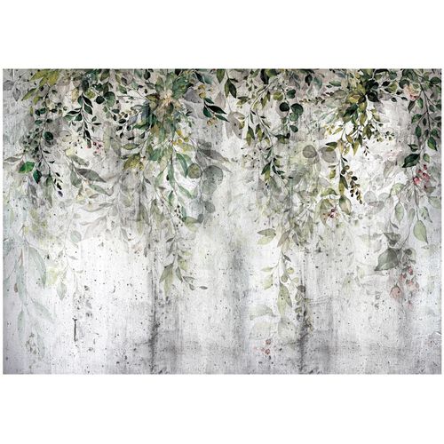Papier Peint Panoramique Intissé Vert Feuilles 400x280 cm - Colle Inclus - Chambre et Salon - Moderne Papier Peint