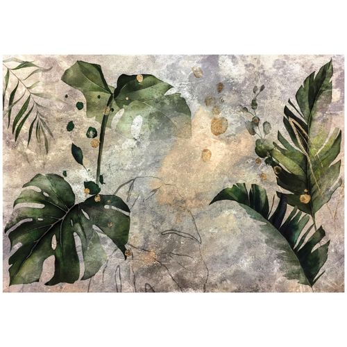 Papier Peint Panoramique Intissé Feuilles 350x250 cm - Colle Inclus - Chambre et Salon - Moderne Papier Peint