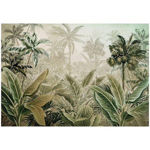 Papier Peint Panoramique Intissé Jungle Feuilles 350x250 cm - Colle Inclus - Chambre et Salon - Moderne Papier Peint