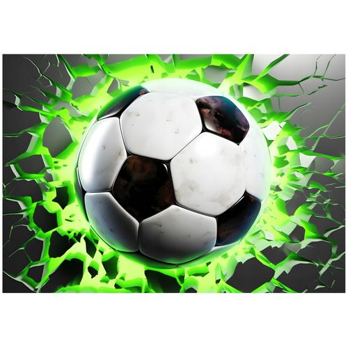 Papier Peint Enfant 3D Football Intissé Panoramique 300x210 cm - Colle Inclus - Chambre Enfant - Moderne Papier Peint