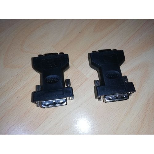 Lot de 2 Adaptateurs VGA male -- DVI femelle