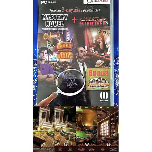 3 Jeux Objets Cachés Mystery Novel + Drama Queen Murder + Graces Quest - Pc/ 40/M3