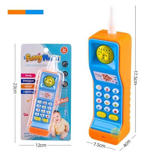 Téléphone Portable Électronique Musical Avec Son Et Lumière Pour Enfants, Jouets De Jeu Pour Bébé, Cadeaux Pour Enfants De 18 Mois-Oranger Phone