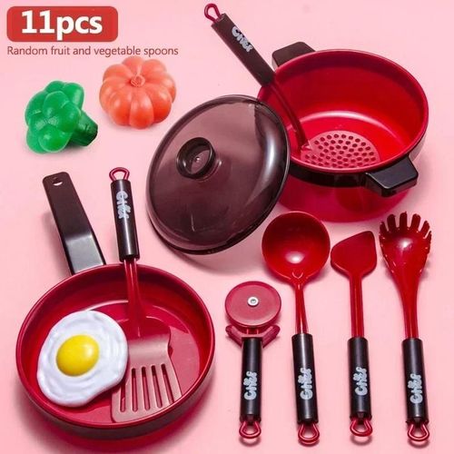 Ensemble De Jouets De Cuisine Pour Enfants, Fruits Coupés, Ustensiles De Cuisine, Simulation Éducative, Jeu De Simulation, Cuisine Pour Filles, Bébé-11pcs