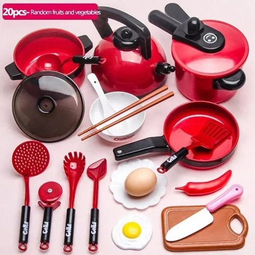 Ensemble De Jouets De Cuisine Pour Enfants, Fruits Coupés, Ustensiles De Cuisine, Simulation Éducative, Jeu De Simulation, Cuisine Pour Filles, Bébé-20pcs