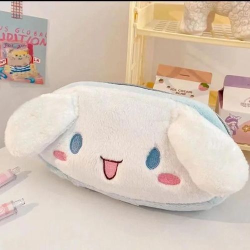 Cinnamoroll Pays l Powder Trousse à stylos grande capacité, jolie peluche, sac cosmétique, fournitures scolaires pour filles-D