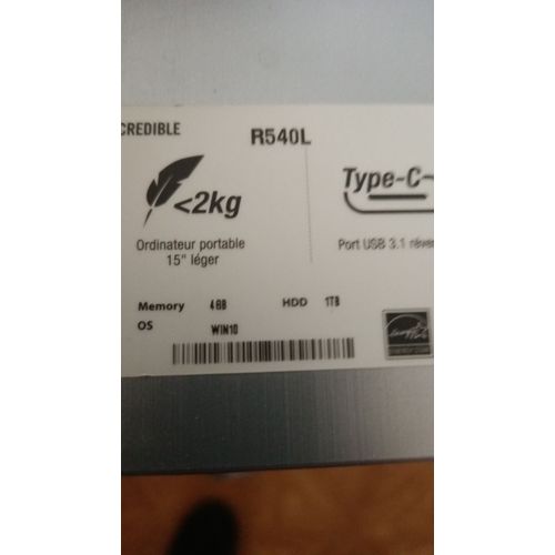 Asus R540L - 14" AMD E2-7110 - 1.8 Ghz - Ram 4 Go - DD 1 To