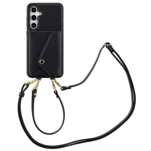 Selencia Coque À Cordon Avec Porte-Cartes Enveloppe Sera Samsung Galaxy S24 Fe Noir