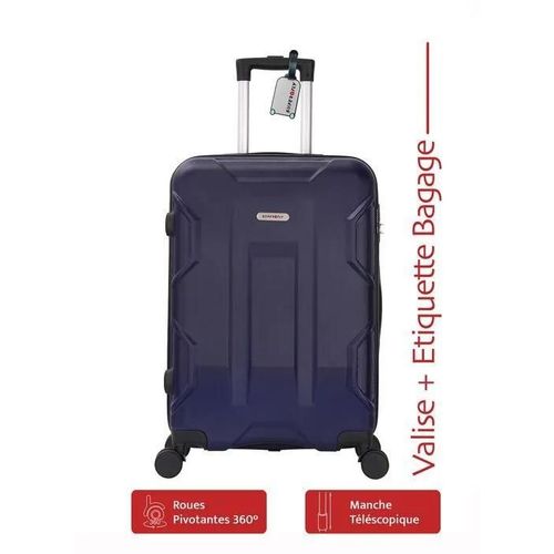 Valise Cabine - ADC - Terra Bleu - 55cm - ABS Rigide - 4 Roues 360°