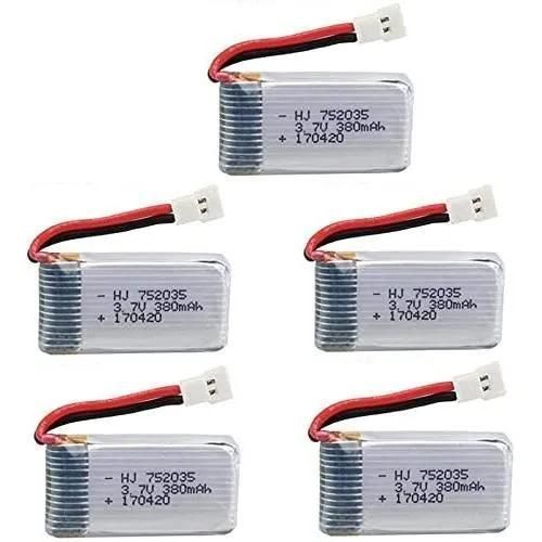 Yunique France 5 Pièces Rechargeable Lipo Batteries Pour Hubsan X4 H107c H107d H107l 3.7v 380mah Rc Quadcopter-Autre