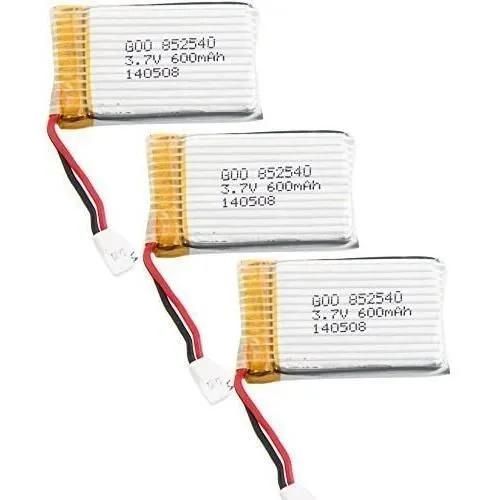 Yunique France 3 Pièces Rechargeable Lipo Battery (3.7v, 600 Mah Lipo) Pour Rc Drones Syma X5 X5c X5sc X5sw, Cheerson Cx-30w-Autre