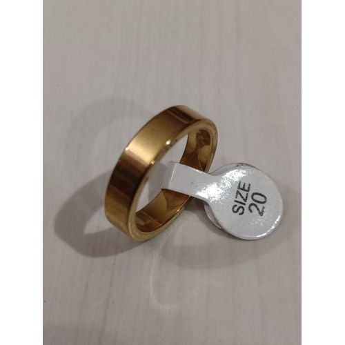 Bague En Acier Inoxydable,Métal Doré,Anneau Simple,Taille 20