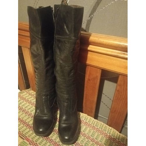 Superbes Bottes En Cuir Véritable Taille 38/38,5 Très Bon État