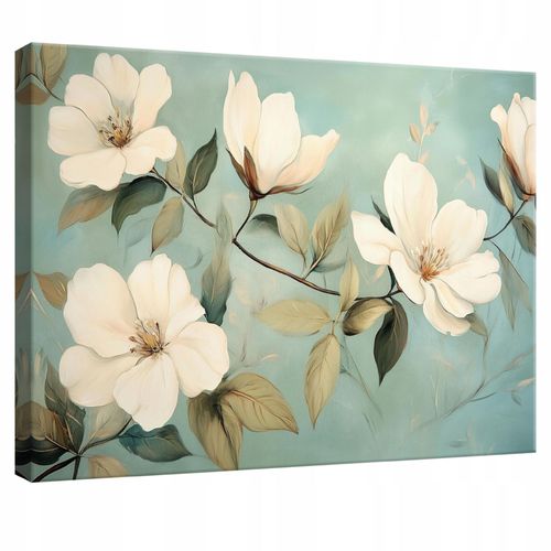Impression sur toile abstrait fleurs moderne 100x75 cm xxl tableau décoration deco murale intissée pour salon chambre cuisine -