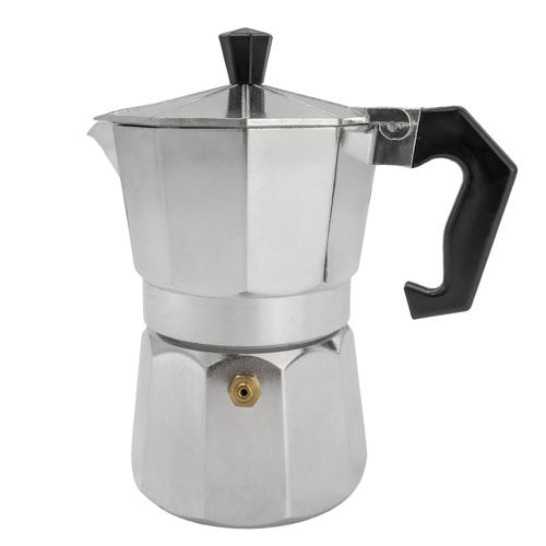 Intirilife Cafetière Espresso En Aluminium - Argent - 3 Tasses De Moka, 160 Ml De Café Italien, Cafetière Adaptée Au Gaz, Vitrocéramique, Four Électrique