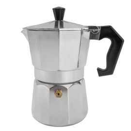 Intirilife Cafetière Espresso En Aluminium - Argent - 3 Tasses De Moka, 160 Ml De Café Italien, Cafetière Adaptée Au Gaz, Vitrocéramique, Four Électrique