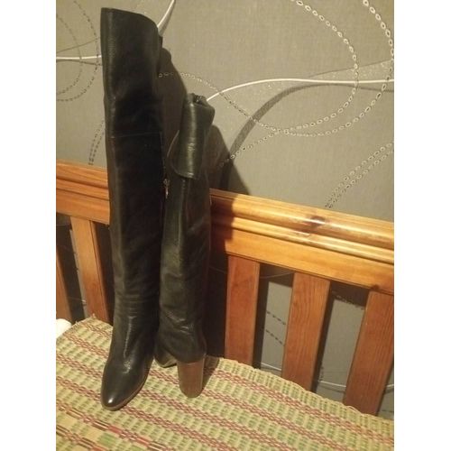 Bottes Cuissardes En Cuir Véritable Taille 37/37,5 Très Bon État