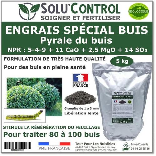Engrais Spécial Buis 5 Kg - Solucontrol - Formulation Haute Qualité Organo-Minerale