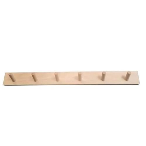 Patère à 6 têtes inclinées en hêtre naturel, 600 x 60 x 16 mm - INTPA59932