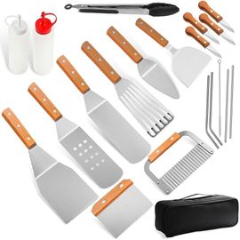 20 Pièces Kit Barbecue Portable¿Accessoires de Barbecue en Acier inoxydable¿BBQ