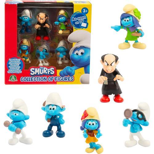 Les Schtroumpfs,Coffret 6 Figurines 5,5cm,Dont 1 Exclusive,Modèles Aléatoires,Jouets Pour Enfants À Partir De 3 Ans,Puf14