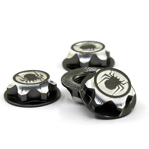 4 Pièces En Aluminium Couvercle De Moyeu De Roue Anti-Poussière 17mm Écrou Hexagonal Pour Enjoliveur De Roue De Voiture Modèle Rc 1 : 8, Titaniu