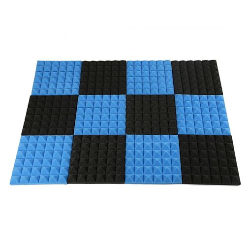 Tuiles de mousse acoustique au charbon de bois Panneaux de mousse d¿insonorisation Rembourrage sonore de studio 2 x 10 x 10 pouces (noir +