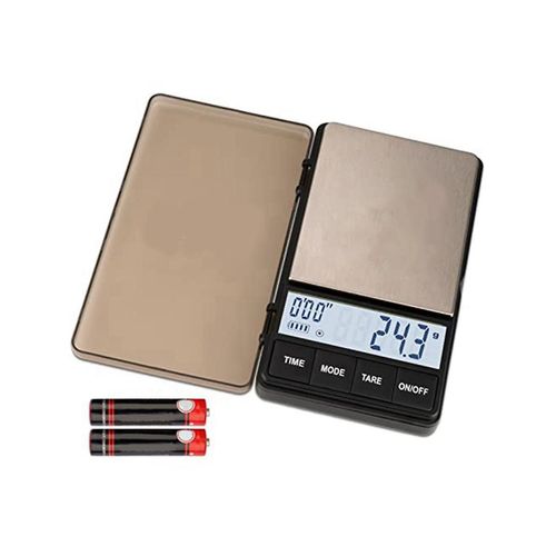 Petite balance à expresso avec minuterie 1000G x 0.1G, balance Écran LCD rétroéclairé lumineux, 2 piles