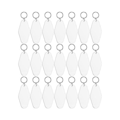 24 Pcs Vintage Motel Porte-Clés Bricolage Blanc Hôtel Porte-Clés Transfert De Chaleur Blanc Porte-Clés En Vrac Sublimat
