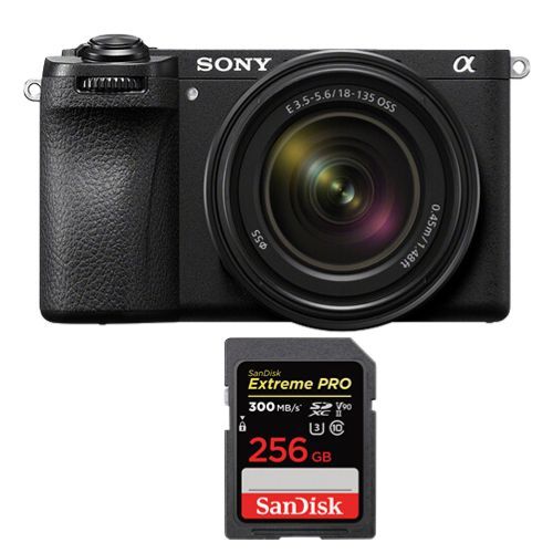 Appareil photo sans miroir Sony a6700+objectif Sony E 18-135mm F 3.5-5.6 OSS + SanDisk 256Go Extreme Pro SDXC UHS-II U3 V90 300 Mo/s