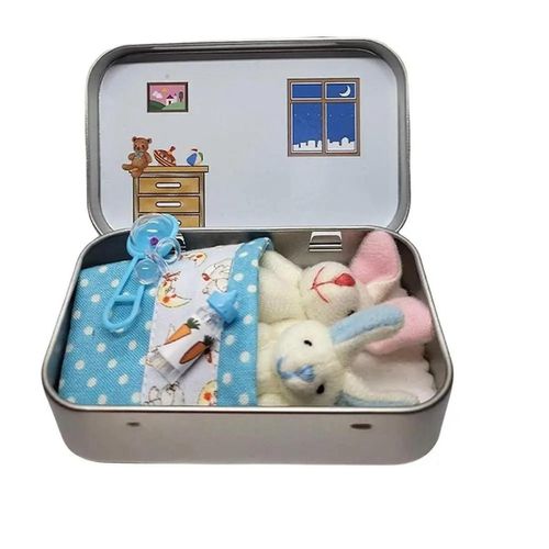 Lapin De Pâques Peluche Animal Petit Lapin De Poche Dans Une Boîte En Peluche Petit Lapin Petit Lapin Jouets Worr