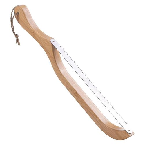 Couteau à pain en bois 15,8 pouces couteau dentelé avec manche en bois trancheuse à pain pour pain fait maison