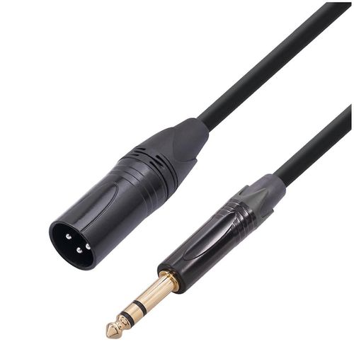 Câble audio jack 6,35 mm vers XLR Câble d¿interface symétrique XLR mâle 6,35 mm (1/4 po) mâle à 3 broches pour M