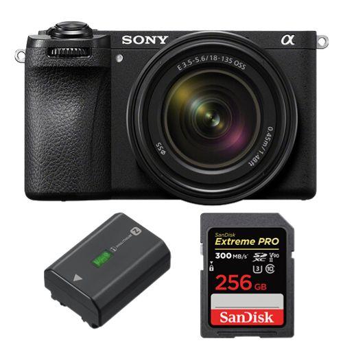 Appareil photo sans miroir Sony a6700+objectif Sony E 18-135mm F 3.5-5.6 OSS+batterie Sony NP-FZ100+SanDisk 256Go Extreme Pro SDXC UHS-II U3 V90 300 Mo/s