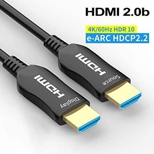 MCL - Câble HDMI avec Ethernet - HDMI mâle pour HDMI mâle - 10 m - fibre optique - noir - support 4K, actif