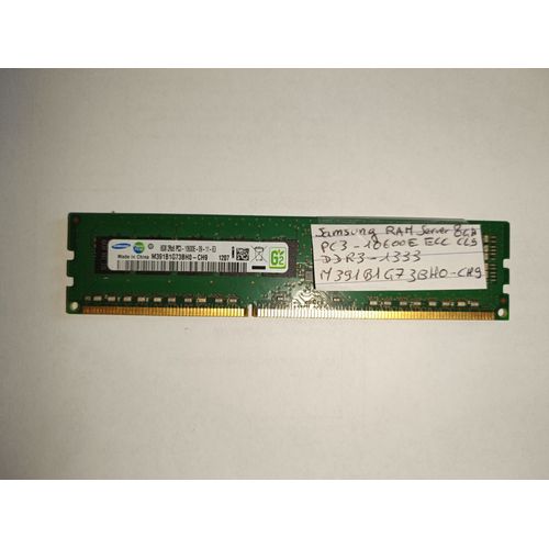 8Gb Mémoire RAM Samsung Server PC3-10600E 1333MHz DDR3 ECC M391B1G73BH0-CH9