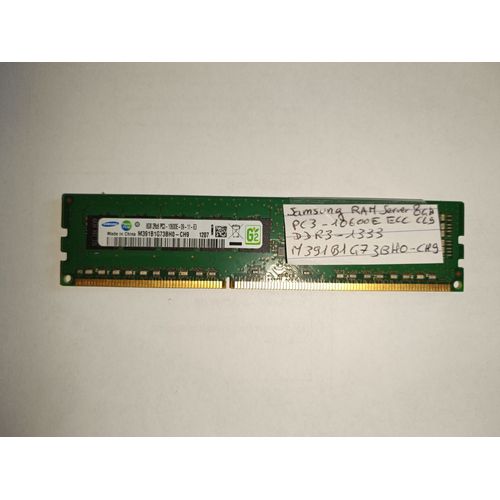 8Gb Mémoire RAM Samsung Server PC3-10600E 1333MHz DDR3 ECC M391B1G73BH0-CH9