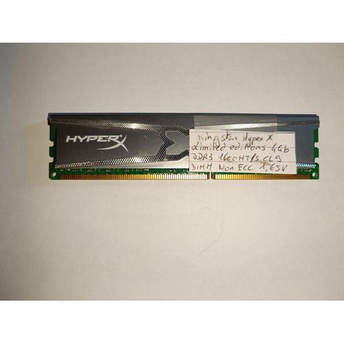 4Gb Mémoire RAM Kingston Hyper X limited éditions PC3-1600Mhz CL9 DDR3 1,65V