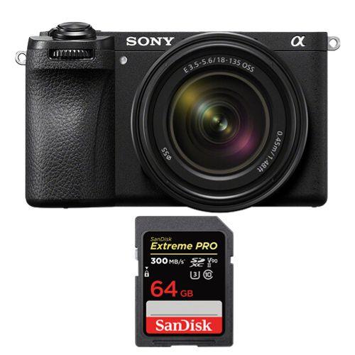 Appareil photo sans miroir Sony a6700 + objectif Sony E 18-135mm F 3.5-5.6 OSS + SanDisk 64Go Extreme Pro SDXC UHS-II U3 V90 300 Mo/s