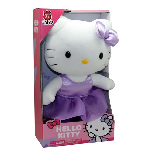 Hello Kitty Hello Kitty - Peluche De 30 Cm - Robe Satin Violette