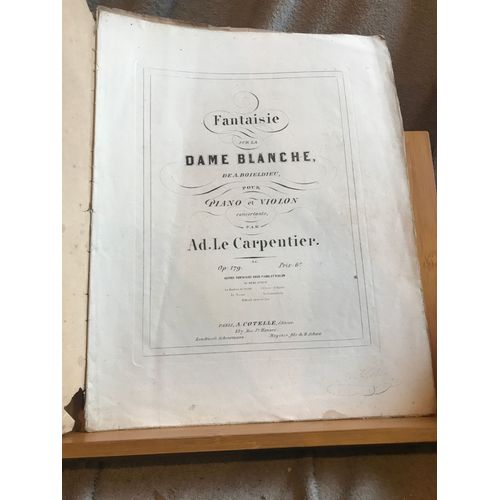 A Le Carpentier La Dame Blanche D'après Boieldieu Partition Violon Piano Cotelle
