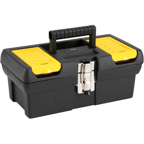 Boîte à Outils ""Série Pro"" 31,8x17,8x13 cm - Verrouillable - Porte Outils Amovible - Poignée Rabattable - Larges attaches métalliques - Plastique Robuste Anti Corrosion et Antichocs Multicolore