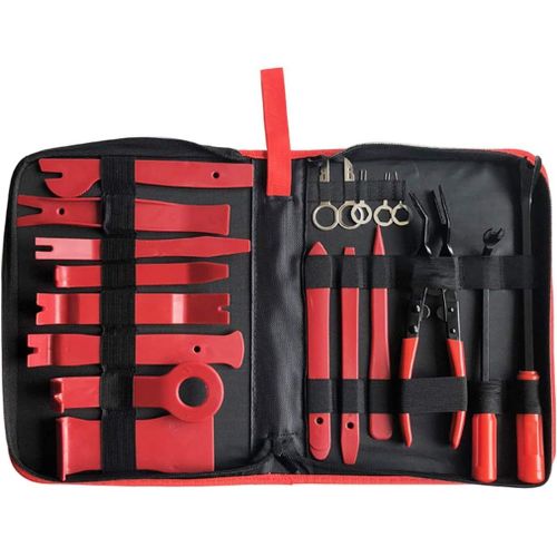 19 Pièces Outils Pour Garnitures, Difficile Outil Démontage Auto Avec Extracteur D'agrafe - Pour Panneau Accessoires Porte Autoradio Tableau De Bord De Voiture Installateur Pry Outil[X2001]