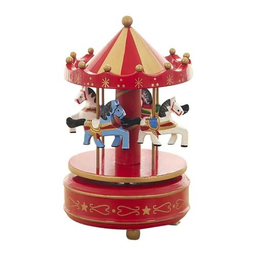 Boîte À Musique Cheval Rotative En Bois,Carrousel Vintage,Noël,Nouvel An,Rétro,Cadeau D'anniversaire,Décoration D'intérieur #A