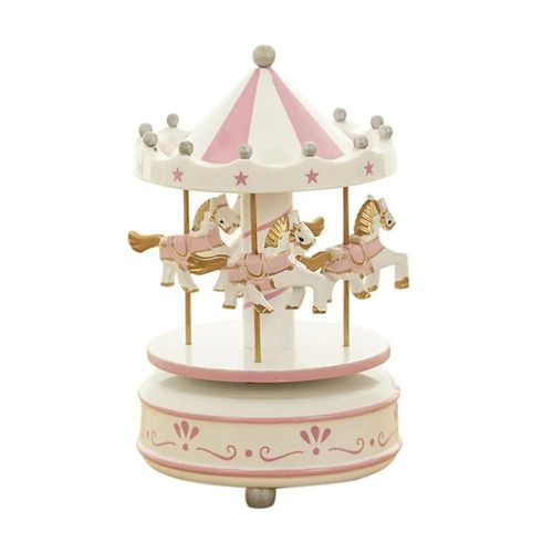 Boîte À Musique Cheval Rotative En Bois,Carrousel Vintage,Noël,Nouvel An,Rétro,Cadeau D'anniversaire,Décoration D'intérieur #C