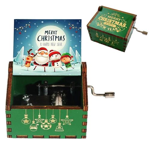 Boîte À Musique À Manivelle En Bois Dragon Ball,Cadeau De Noël,Cadeau D'anniversaire,Cadeau De Nouvel An,Meilleure Vente - Type Christmas 3