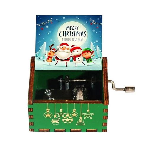 Boîte À Musique En Bois Noir,Mouvement À Manivelle,Vous Êtes Mon Phare,Cadeaux Pour Enfants,Cadeau D'anniversaire,Décoration De La Maison Et Du Bureau - Type Merry Christmas 03