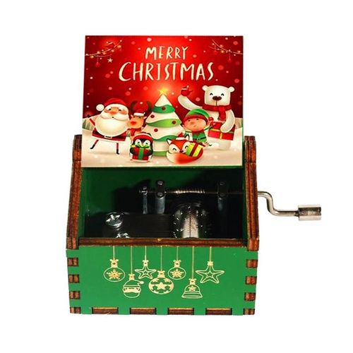 Boîte À Musique En Bois Noir,Mouvement À Manivelle,Vous Êtes Mon Phare,Cadeaux Pour Enfants,Cadeau D'anniversaire,Décoration De La Maison Et Du Bureau - Type Merry Christmas 02