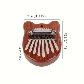 Mini Kalimba À 8 Touches De Haute Qualité,Piano À Pouces,Marimba,Accessoire Musical Exquis,Bon Pendentif,Cadeau,Fête De Léon - Type Bear #B